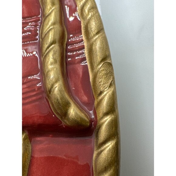 Fitz & Floyd Classics Christmas Plate 9" Red Green Bells Holly Holiday Decor - Picture 8 of 8